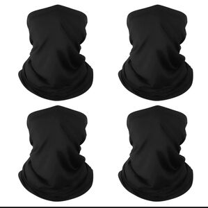 Black Neck Gaiter Face Mask for Men - Stretch Breathable Face Cover